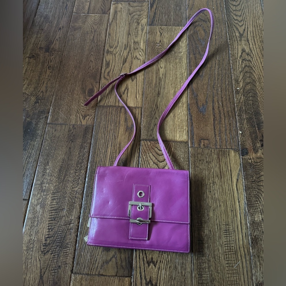 PERLINA Pink Leather Crossbody Bag